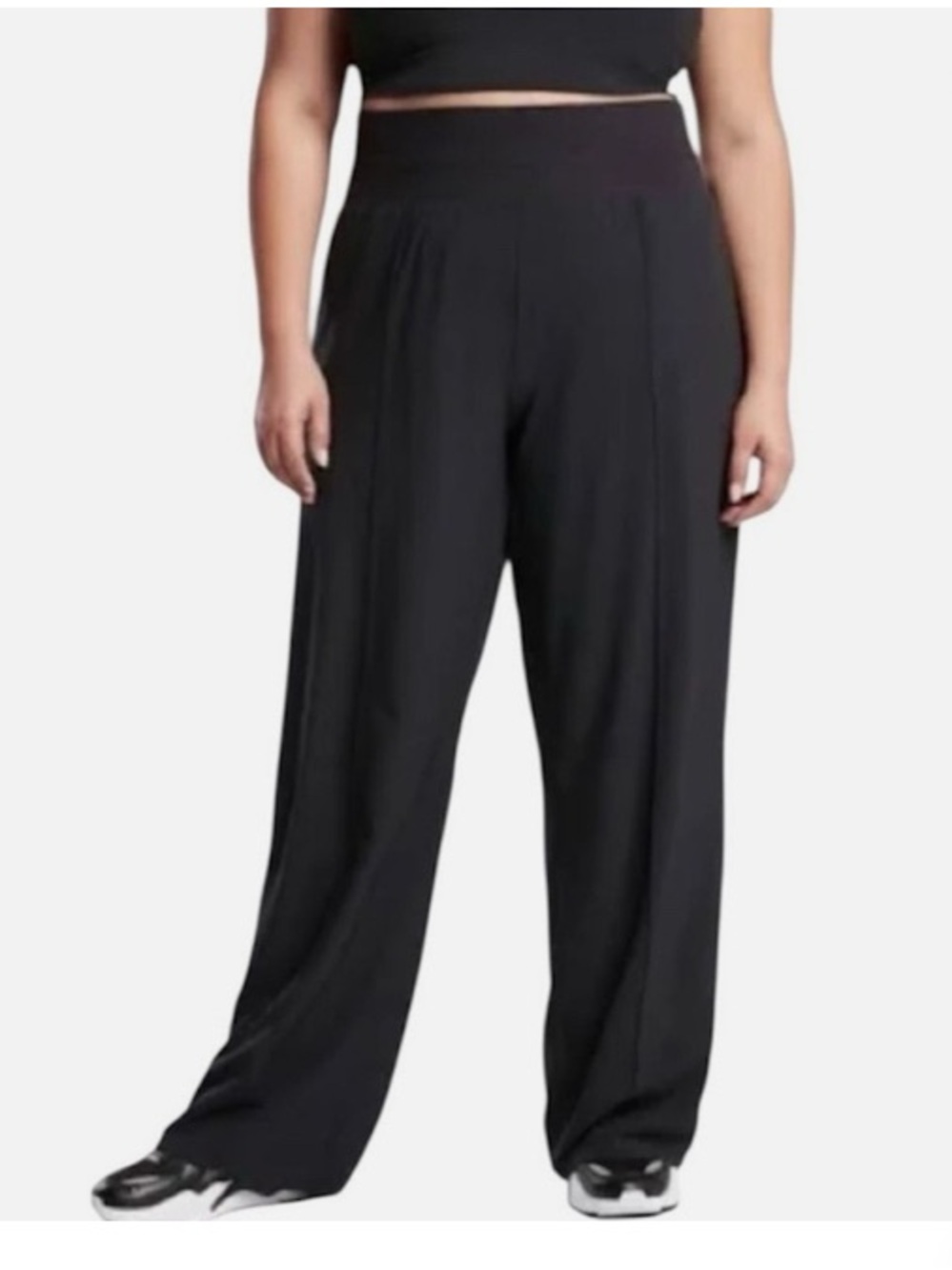 Athleta Nolita Black Plus-Size Wide-Leg Ponte Pants